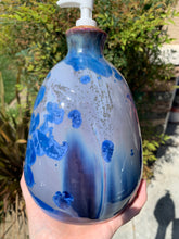 Load image into Gallery viewer, Ceramic Soap Dispenser Crystalline Glazed Handmade Soap Pump