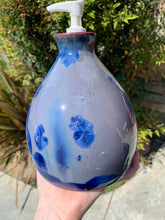 Load image into Gallery viewer, Ceramic Soap Dispenser Crystalline Glazed Handmade Soap Pump
