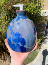 Load image into Gallery viewer, Ceramic Soap Dispenser Crystalline Glazed Handmade Soap Pump