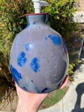 Load image into Gallery viewer, Ceramic Soap Dispenser Crystalline Glazed Handmade Soap Pump