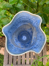 Load image into Gallery viewer, Crystalline Pottery Vase Handmade Blue and Gray Tornado Vase