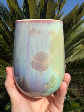 Load image into Gallery viewer, Stemless Wine Glass Crystalline Glazed Handmade Ceramic Wine Cup
