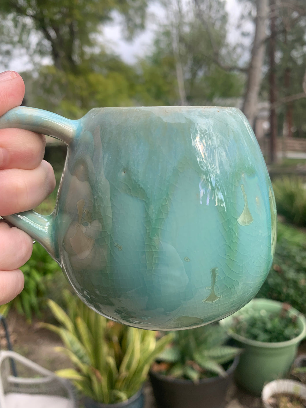 Tiny Ceramic Tea Cup Crystalline Glazed Small Coffee Mug