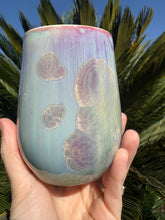 Load image into Gallery viewer, Stemless Wine Glass Crystalline Glazed Handmade Ceramic Wine Cup
