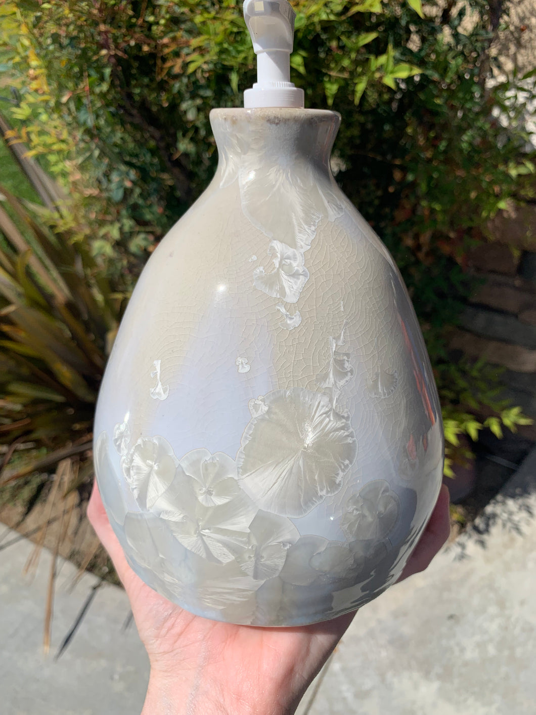 Ceramic Soap Dispenser Crystalline Glazed Handmade Soap Pump