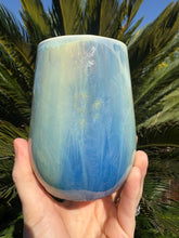 Load image into Gallery viewer, Stemless Wine Glass Crystalline Glazed Handmade Ceramic Wine Cup
