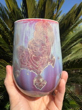 Load image into Gallery viewer, Stemless Wine Glass Crystalline Glazed Handmade Ceramic Wine Cup
