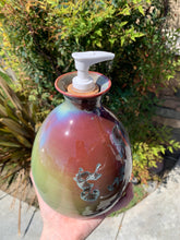 Load image into Gallery viewer, Ceramic Soap Dispenser Crystalline Glazed Handmade Soap Pump
