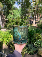 Load image into Gallery viewer, DISCOUNTED Ceramic Plant Pot Handmade Crystalline Glazed Medium Planter
