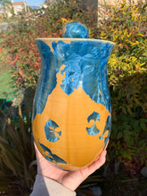 Load image into Gallery viewer, Crystalline Pottery Decorative Jar or Vase with Lid
