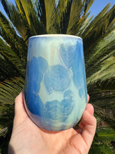 Load image into Gallery viewer, Stemless Wine Glass Crystalline Glazed Handmade Ceramic Wine Cup
