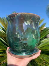 Load image into Gallery viewer, Ceramic Plant Pot Handmade Crystalline Glazed Medium Planter
