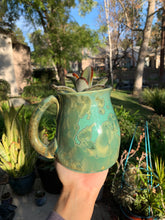 Load image into Gallery viewer, Plant Pot Melted Mug Handmade Crystalline Glazed Mug Planter
