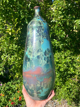 Load image into Gallery viewer, Ceramic Vase Crystalline Glazed Bottle Form
