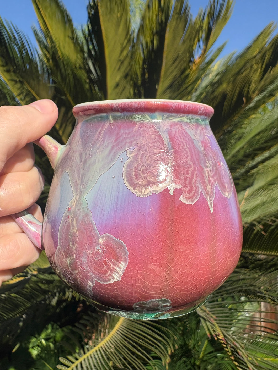 Tiny Ceramic Tea Cup Crystalline Glazed Small Coffee Mug