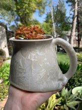 Load image into Gallery viewer, Plant Pot Melted Mug Handmade Crystalline Glazed Mug Planter
