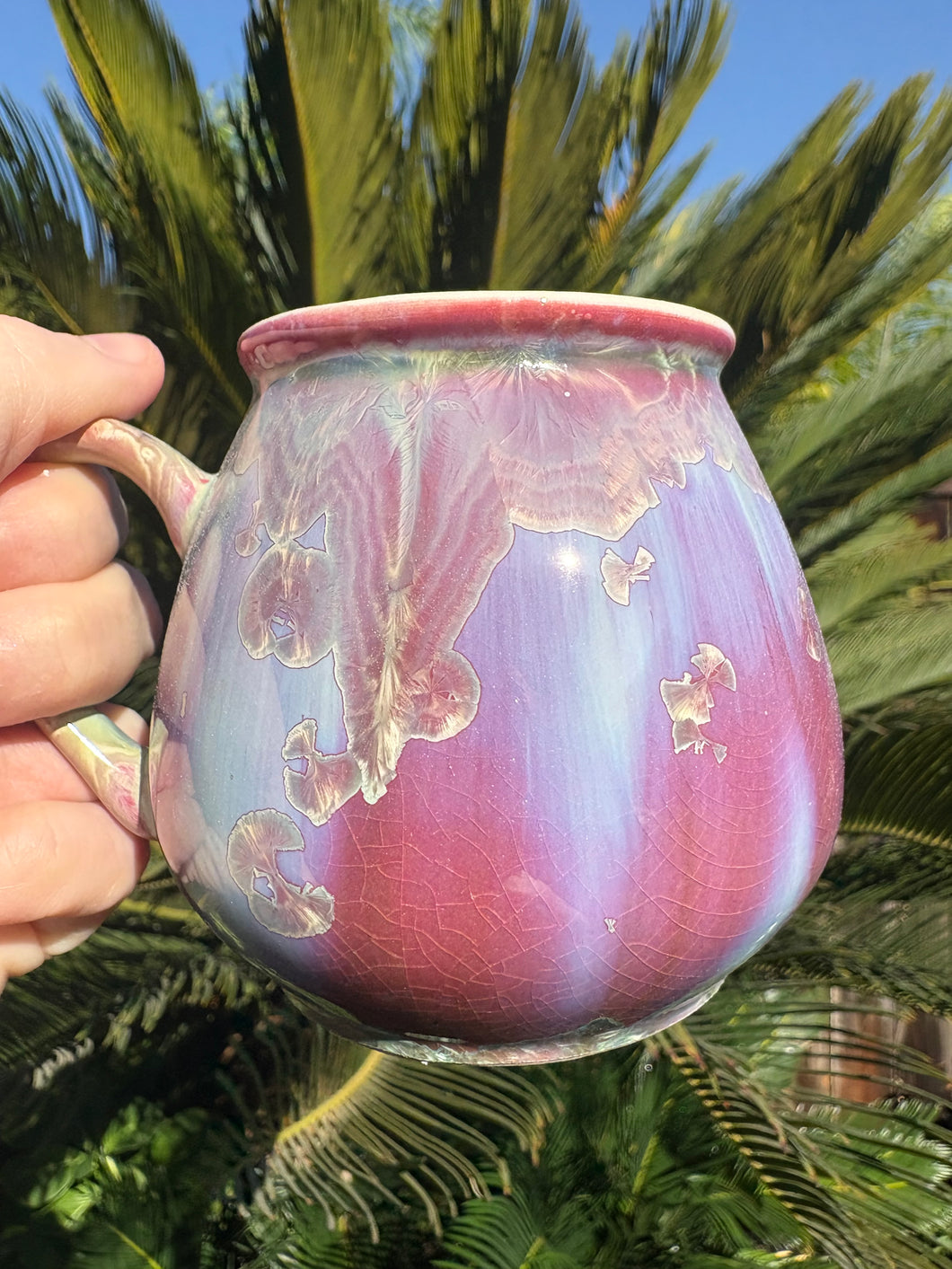 Tiny Ceramic Tea Cup Crystalline Glazed Small Coffee Mug