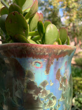 Load image into Gallery viewer, DISCOUNTED Ceramic Plant Pot Handmade Crystalline Glazed Medium Planter
