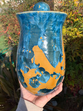 Load image into Gallery viewer, Crystalline Pottery Decorative Jar or Vase with Lid
