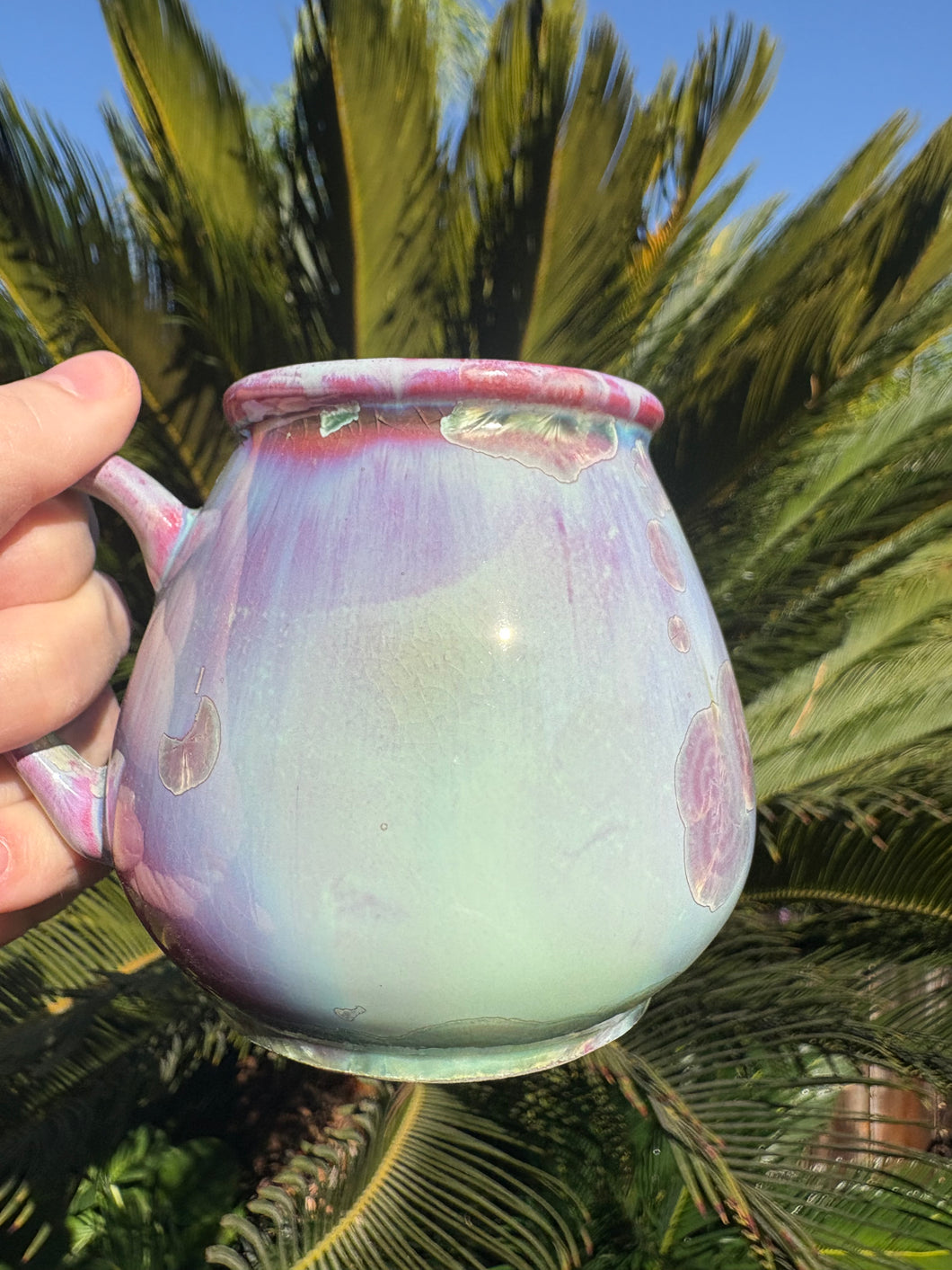 Tiny Ceramic Tea Cup Crystalline Glazed Small Coffee Mug