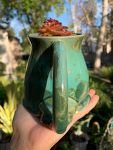 Load image into Gallery viewer, Plant Pot Melted Mug Handmade Crystalline Glazed Mug Planter
