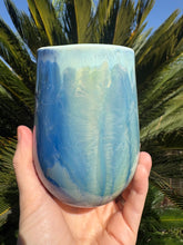 Load image into Gallery viewer, Stemless Wine Glass Crystalline Glazed Handmade Ceramic Wine Cup
