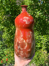 Load image into Gallery viewer, DISCOUNTED Ceramic Vase Crystalline Glazed Bottle Form
