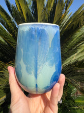 Load image into Gallery viewer, Stemless Wine Glass Crystalline Glazed Handmade Ceramic Wine Cup
