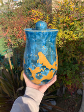 Load image into Gallery viewer, Crystalline Pottery Decorative Jar or Vase with Lid
