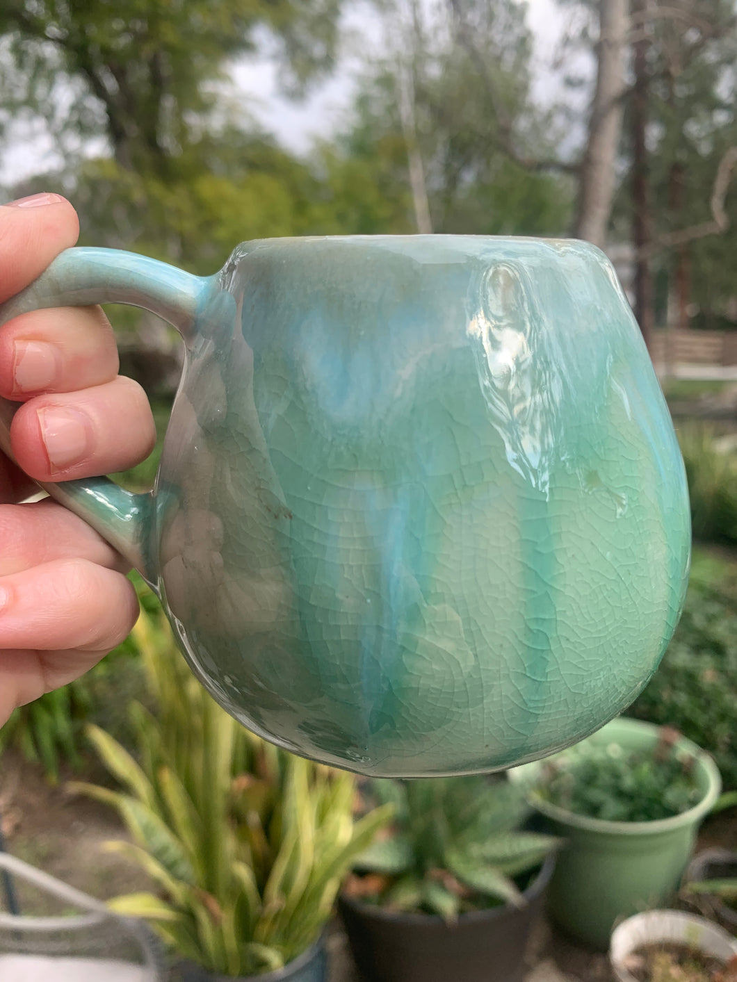 Tiny Ceramic Tea Cup Crystalline Glazed Small Coffee Mug