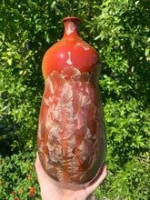 Load image into Gallery viewer, DISCOUNTED Ceramic Vase Crystalline Glazed Bottle Form
