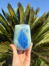 Load image into Gallery viewer, Stemless Wine Glass Crystalline Glazed Handmade Ceramic Wine Cup
