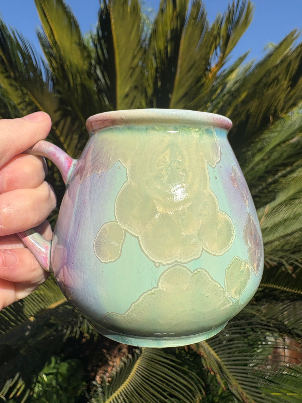 Tiny Ceramic Tea Cup Crystalline Glazed Small Coffee Mug