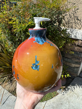 Load image into Gallery viewer, Ceramic Soap Dispenser Crystalline Glazed Handmade Soap Pump
