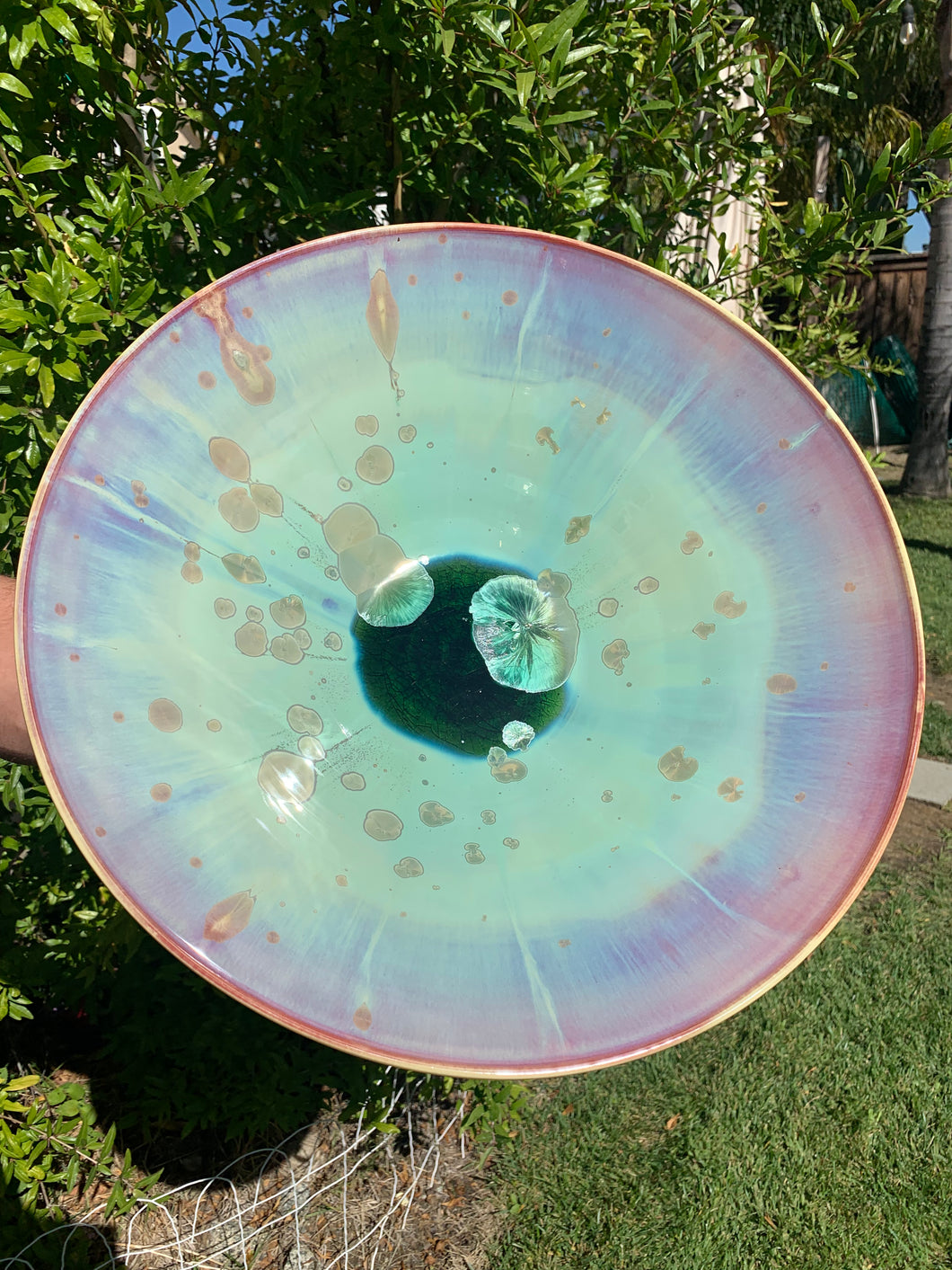 DISCOUNTED Wheel Thrown Crystalline Glazed Fruit Bowl