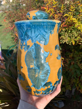 Load image into Gallery viewer, Crystalline Pottery Decorative Jar or Vase with Lid
