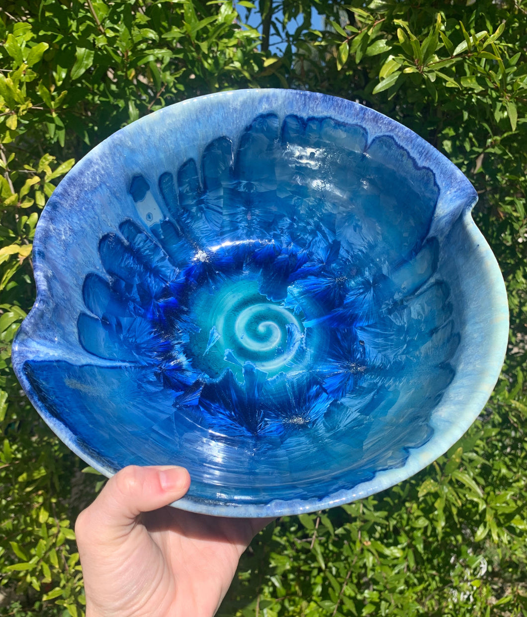 Wheel Thrown Crystalline Glazed Fruit Bowl