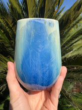 Load image into Gallery viewer, Stemless Wine Glass Crystalline Glazed Handmade Ceramic Wine Cup
