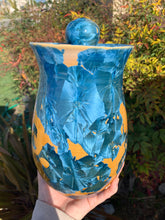 Load image into Gallery viewer, Crystalline Pottery Decorative Jar or Vase with Lid
