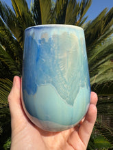 Load image into Gallery viewer, Stemless Wine Glass Crystalline Glazed Handmade Ceramic Wine Cup
