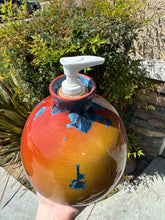 Load image into Gallery viewer, Ceramic Soap Dispenser Crystalline Glazed Handmade Soap Pump
