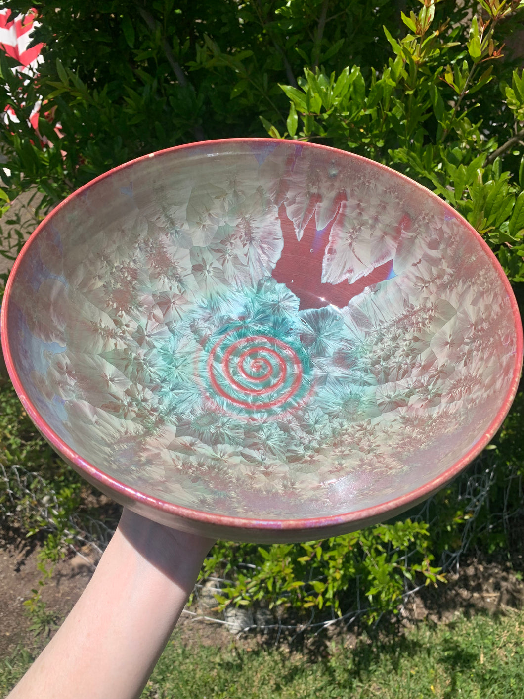 Wheel Thrown Crystalline Glazed Fruit Bowl