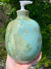 Load image into Gallery viewer, Ceramic Soap Dispenser Crystalline Glazed Extra Large Soap Pump
