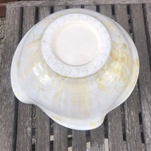 Load image into Gallery viewer, Ceramic Bowl Crystalline Glazed White Gold Crystals Green Glass
