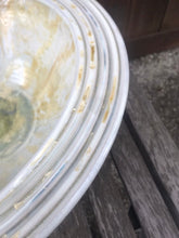 Load image into Gallery viewer, Ceramic Bowl Crystalline Glazed White Gold Crystals Green Glass
