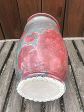 Load image into Gallery viewer, Crystalline Pottery Vase Handmade Red Crystals
