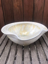Load image into Gallery viewer, Ceramic Bowl Crystalline Glazed White Gold Crystals Green Glass
