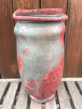 Load image into Gallery viewer, Crystalline Pottery Vase Handmade Red Crystals
