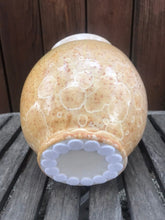 Load image into Gallery viewer, Crystalline Pottery Vase Handmade Yellow Gold Pink
