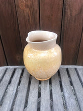 Load image into Gallery viewer, Crystalline Pottery Vase Handmade Yellow Gold Pink

